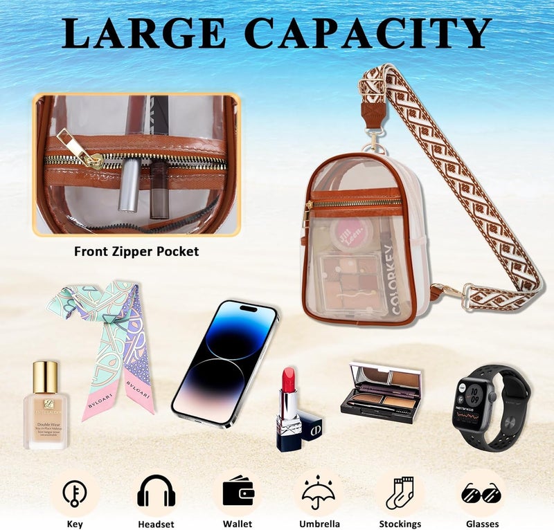 MOVOYEE Clear Bag for Stadium Events Approved Concert Travel Outdoors See Through Sports Fan Handbags&Purses - Image 4